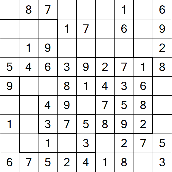 Jigsaw Sudoku - Einfach