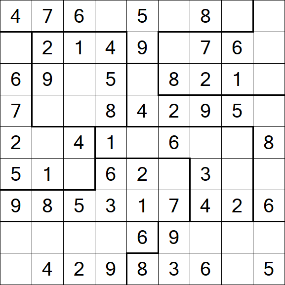 Jigsaw Sudoku - Einfach