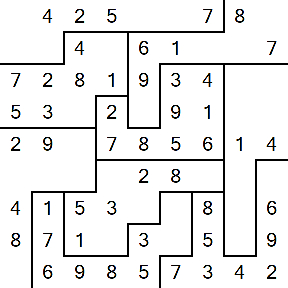 Jigsaw Sudoku - Einfach