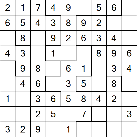 Jigsaw Sudoku - Einfach