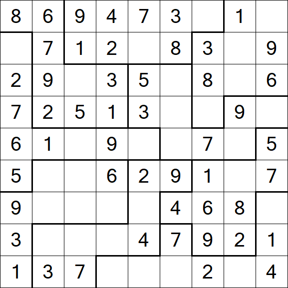 Jigsaw Sudoku - Einfach
