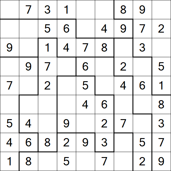 Jigsaw Sudoku - Einfach