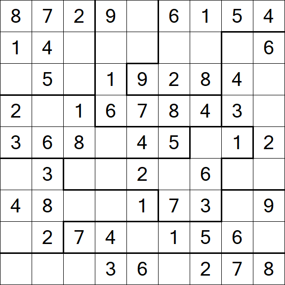 Jigsaw Sudoku - Einfach