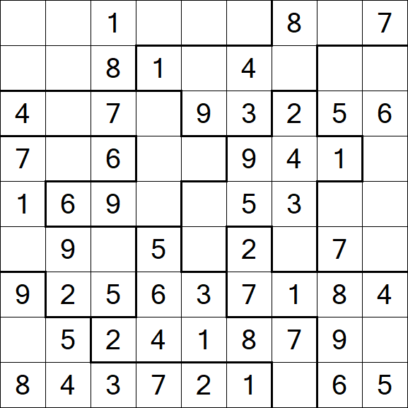Jigsaw Sudoku - Einfach
