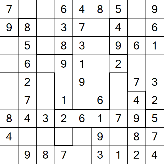 Jigsaw Sudoku - Einfach