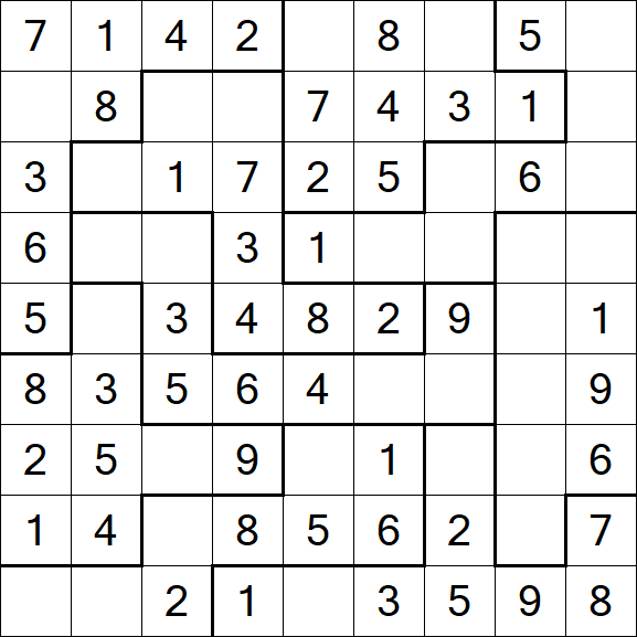 Jigsaw Sudoku - Einfach