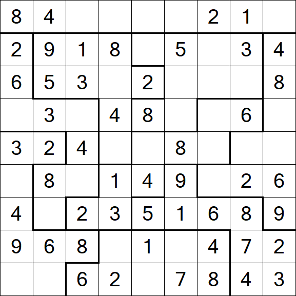 Jigsaw Sudoku - Einfach