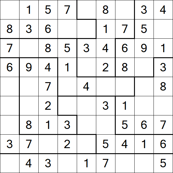 Jigsaw Sudoku - Einfach