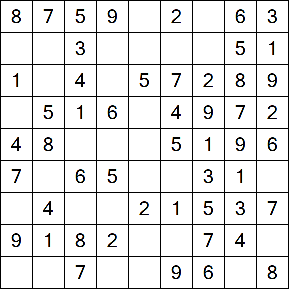 Jigsaw Sudoku - Einfach