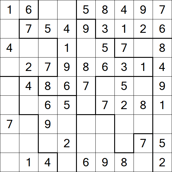 Jigsaw Sudoku - Einfach