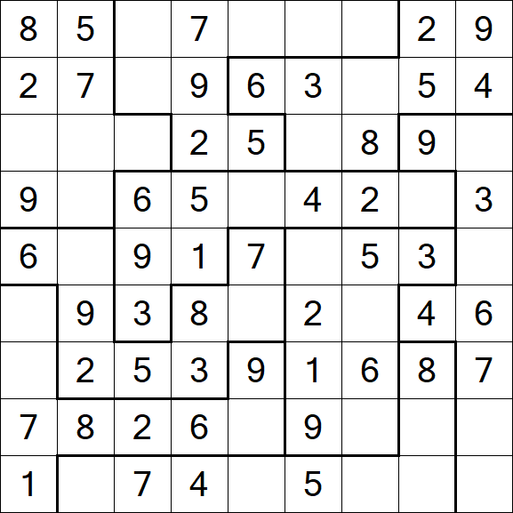 Jigsaw Sudoku - Einfach
