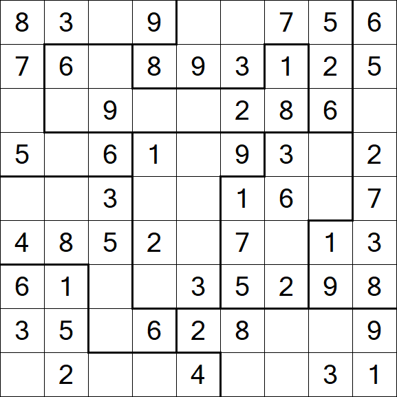 Jigsaw Sudoku - Fácil