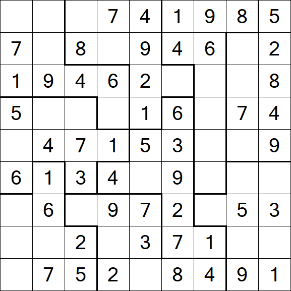 Jigsaw Sudoku - Einfach