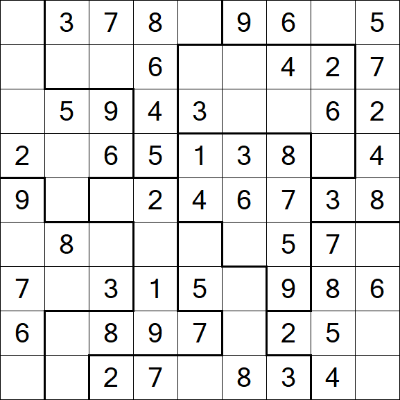 Jigsaw Sudoku - Einfach