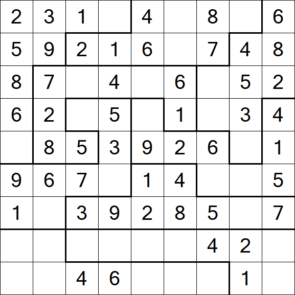 Jigsaw Sudoku - Einfach