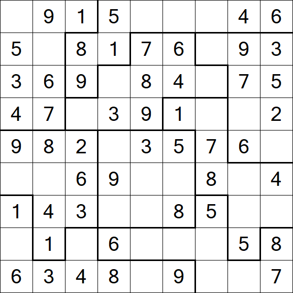 Jigsaw Sudoku - Einfach