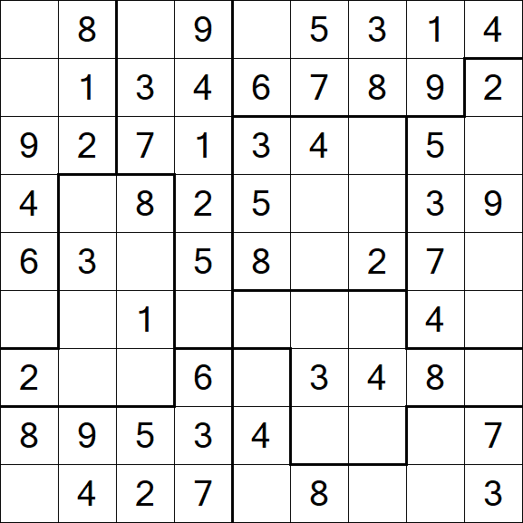 Jigsaw Sudoku - Einfach