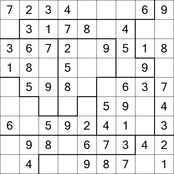 Jigsaw Sudoku - Einfach