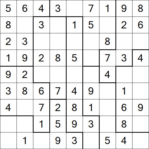 Jigsaw Sudoku - Simple