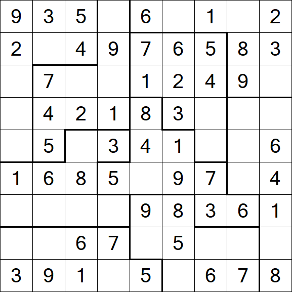 Jigsaw Sudoku - Simple