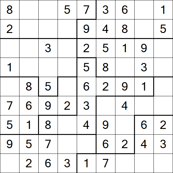 Jigsaw Sudoku - Einfach