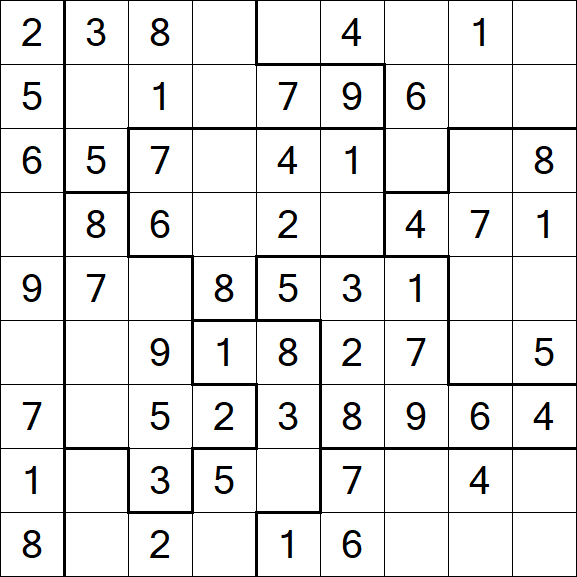 Jigsaw Sudoku - Einfach