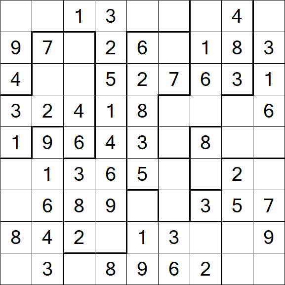 Jigsaw Sudoku - Easy