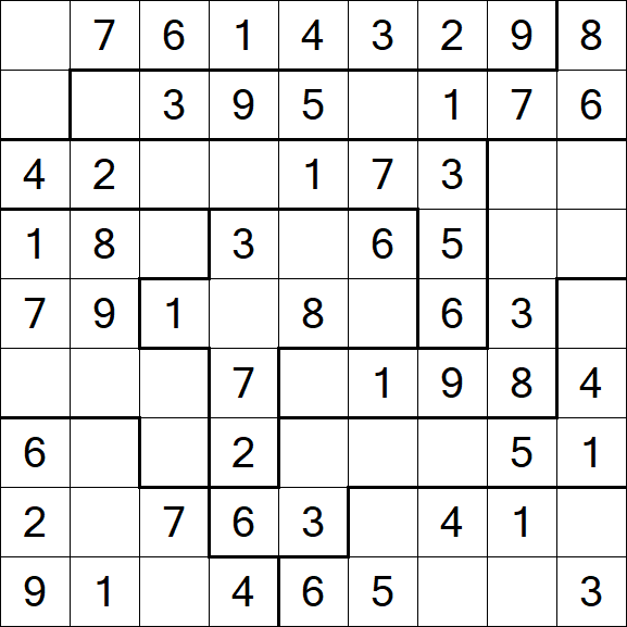Jigsaw Sudoku - Easy