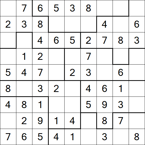 Jigsaw Sudoku - Easy