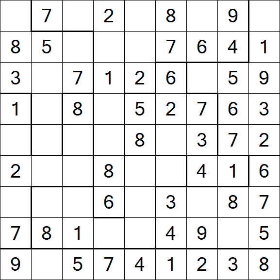 Jigsaw Sudoku - Easy