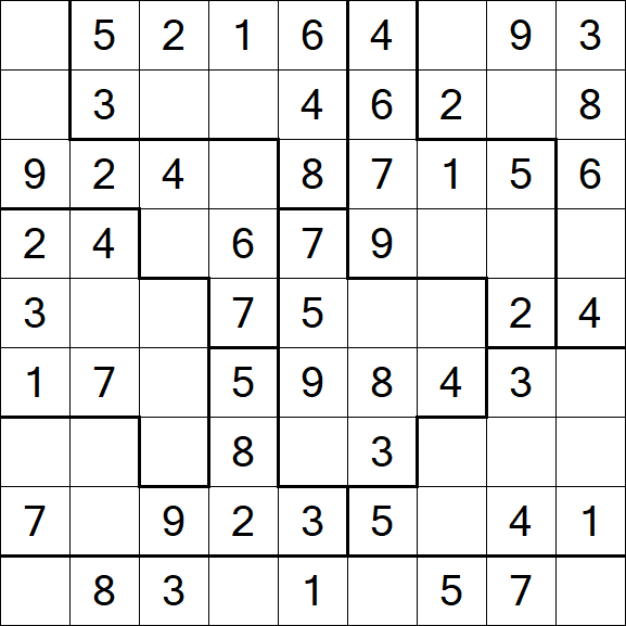 Jigsaw Sudoku - Easy