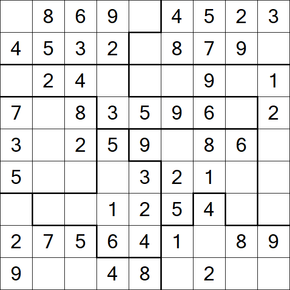 Jigsaw Sudoku - Easy