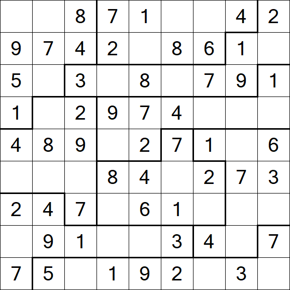 Jigsaw Sudoku - Easy