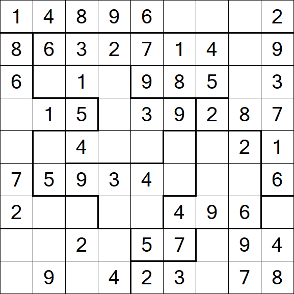 Jigsaw Sudoku - Easy