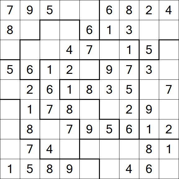 Jigsaw Sudoku - Easy