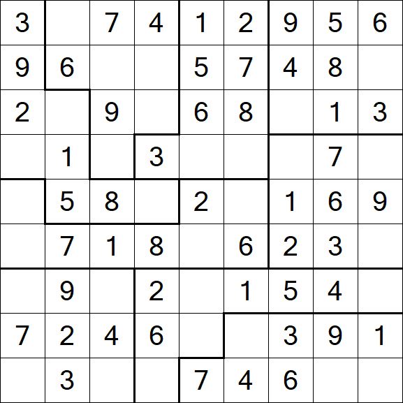 Jigsaw Sudoku - Easy