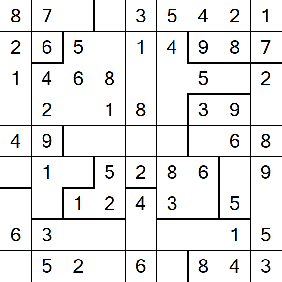 Jigsaw Sudoku - Easy
