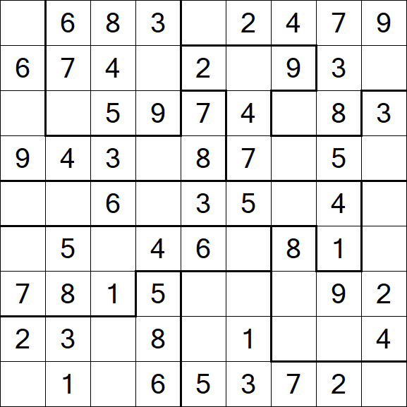 Jigsaw Sudoku - Easy