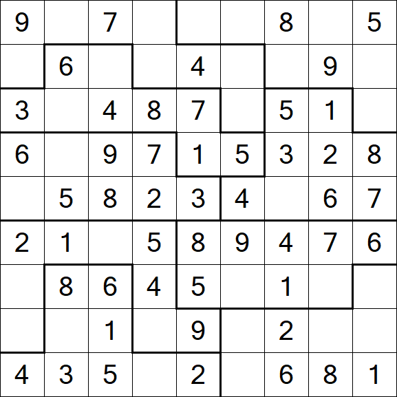 Jigsaw Sudoku - Easy