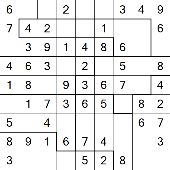 Jigsaw Sudoku - Easy