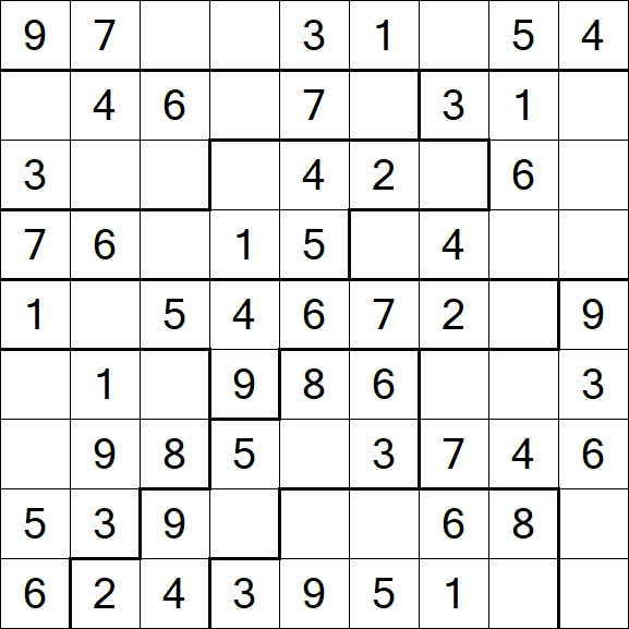 Jigsaw Sudoku - Easy