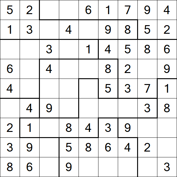 Jigsaw Sudoku - Easy