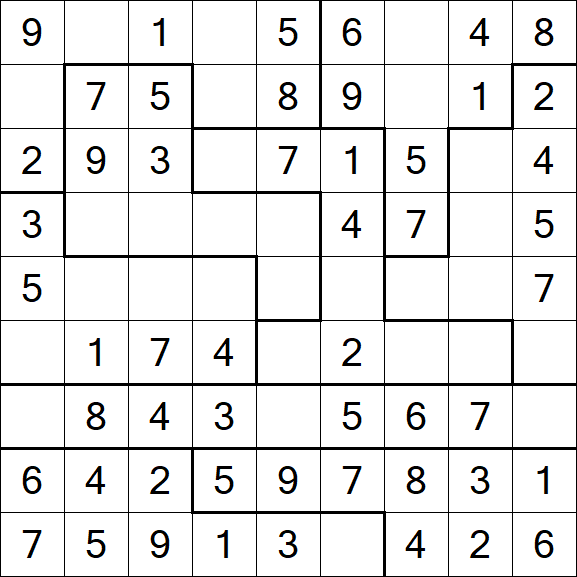 Jigsaw Sudoku - Simple