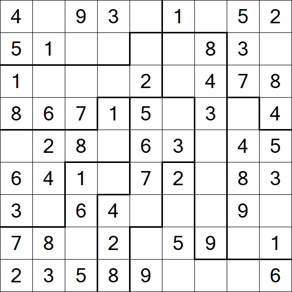 Jigsaw Sudoku - Simple