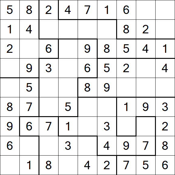 Jigsaw Sudoku - Simple