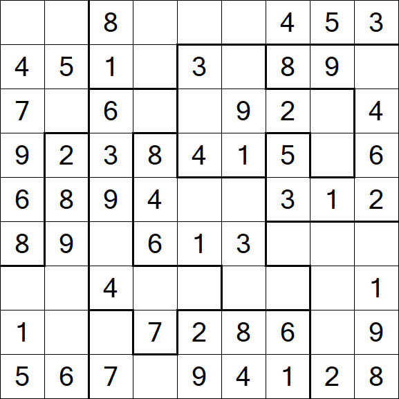 Jigsaw Sudoku - Simple