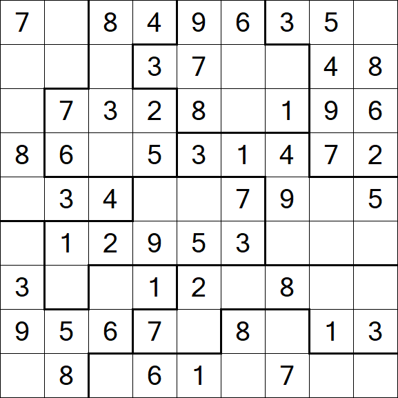 Jigsaw Sudoku - Simple