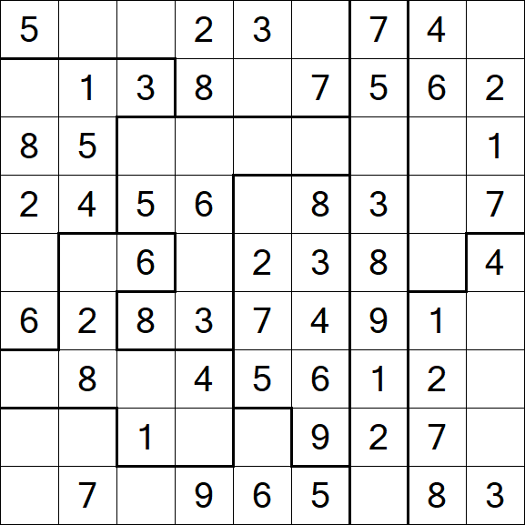 Jigsaw Sudoku - Simple
