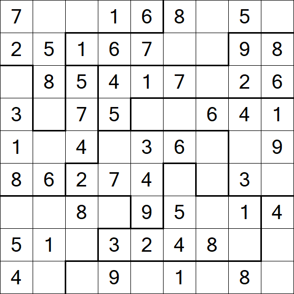 Jigsaw Sudoku - Simple