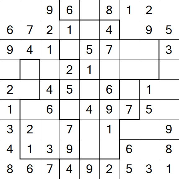 Jigsaw Sudoku - Simple
